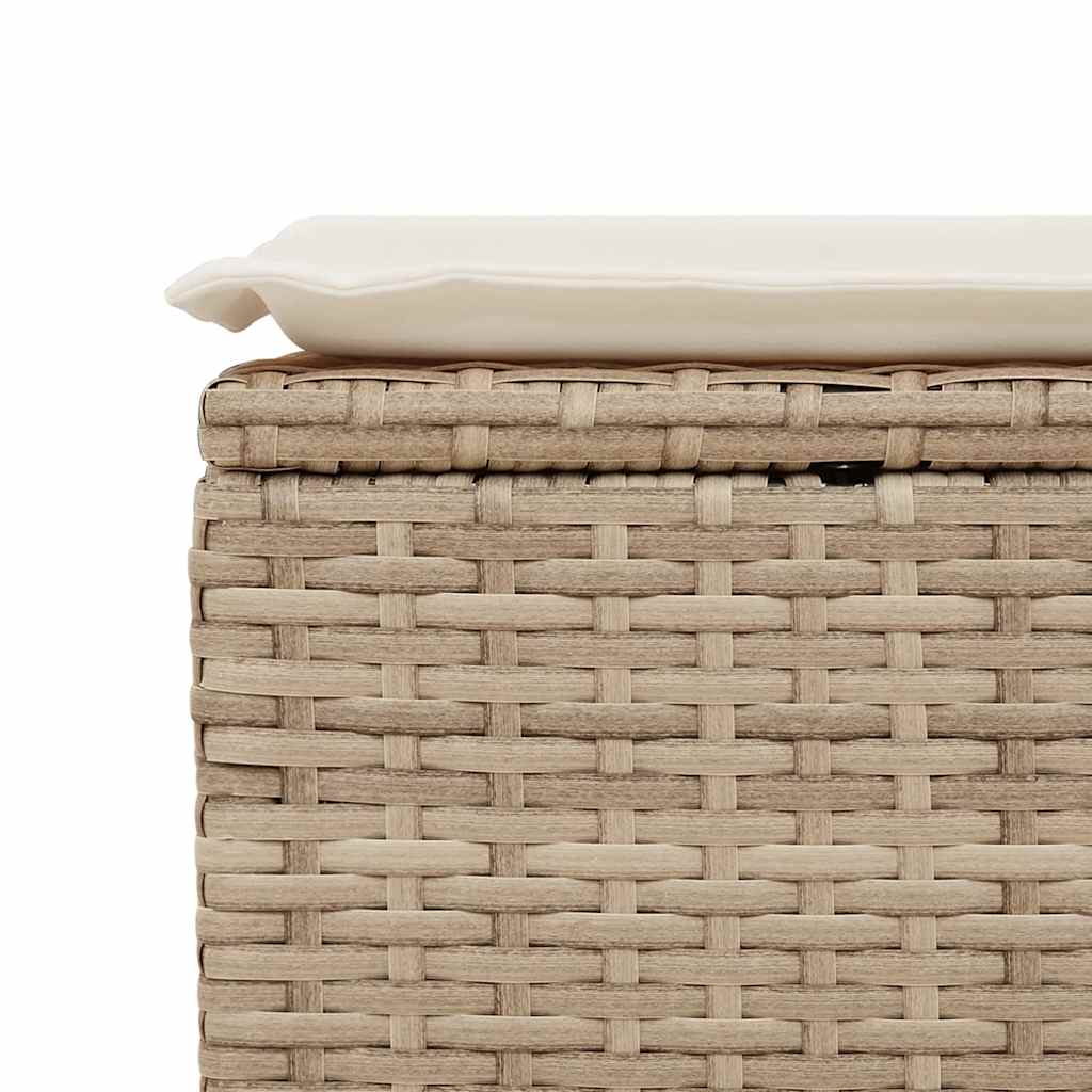 7-tlg. Garten-Sofagarnitur mit Kissen Beige Poly Rattan