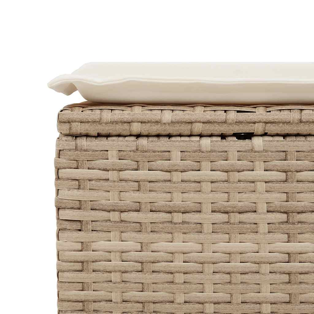 9-tlg. Garten-Sofagarnitur mit Kissen Beige Poly Rattan