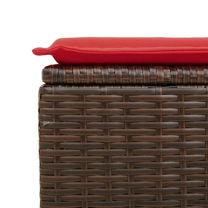 9-tlg. Garten-Sofagarnitur mit Kissen Braun Poly Rattan Akazie