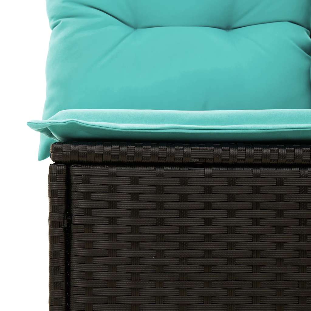 6-tlg. Garten-Sofagarnitur mit Kissen Schwarz Poly Rattan