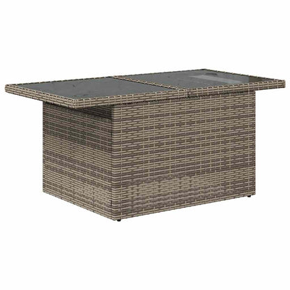 8-tlg. Garten-Sofagarnitur mit Kissen Grau Poly Rattan Akazie