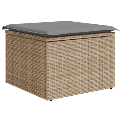 9-delt sæt Havesofasæt med puder Beige polyrattan