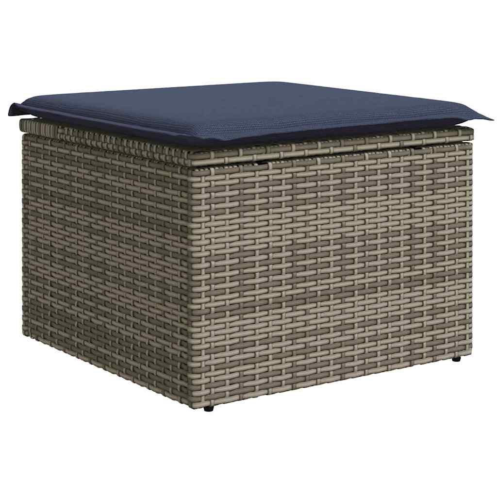 7-tlg. Garten-Sofagarnitur mit Kissen Schwarz Poly Rattan
