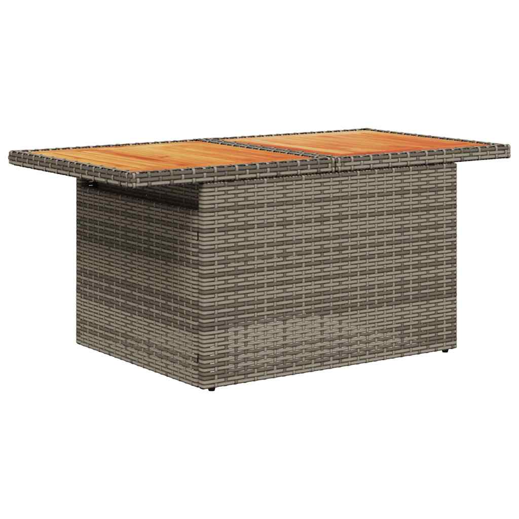 7-tlg. Garten-Sofagarnitur mit Kissen Schwarz Poly Rattan