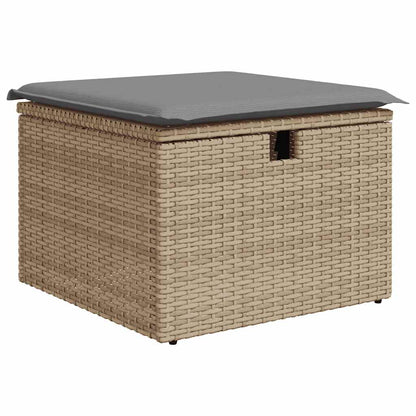 9-delt sæt Havesofasæt med puder Beige polyrattan