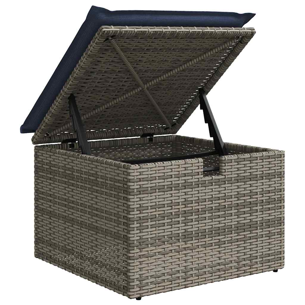 7-tlg. Garten-Sofagarnitur mit Kissen Braun Poly Rattan Akazie