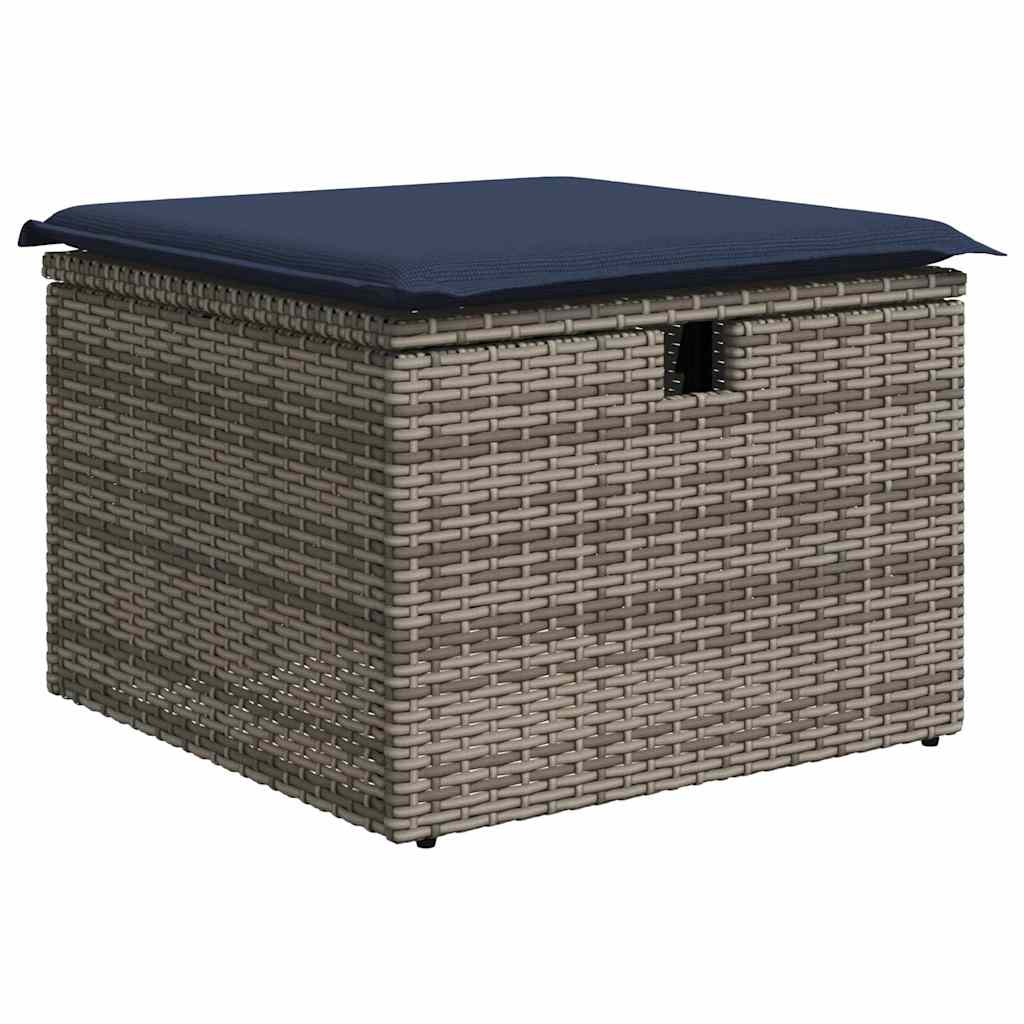 7-tlg. Garten-Sofagarnitur mit Kissen Schwarz Poly Rattan