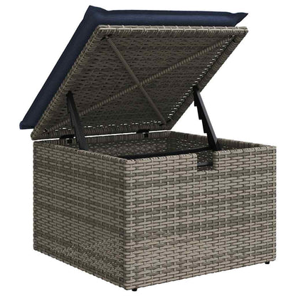 6-tlg. Garten-Sofagarnitur mit Kissen Schwarz Poly Rattan