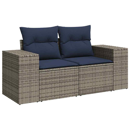 8-tlg. Garten-Sofagarnitur mit Kissen Braun Poly Rattan Akazie