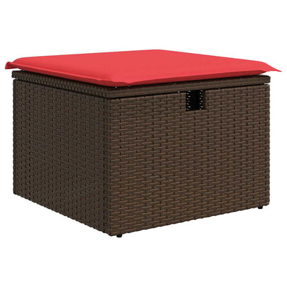 2-tlg. Garten-Sofagarnitur mit Kissen Braun Poly Rattan Akazie