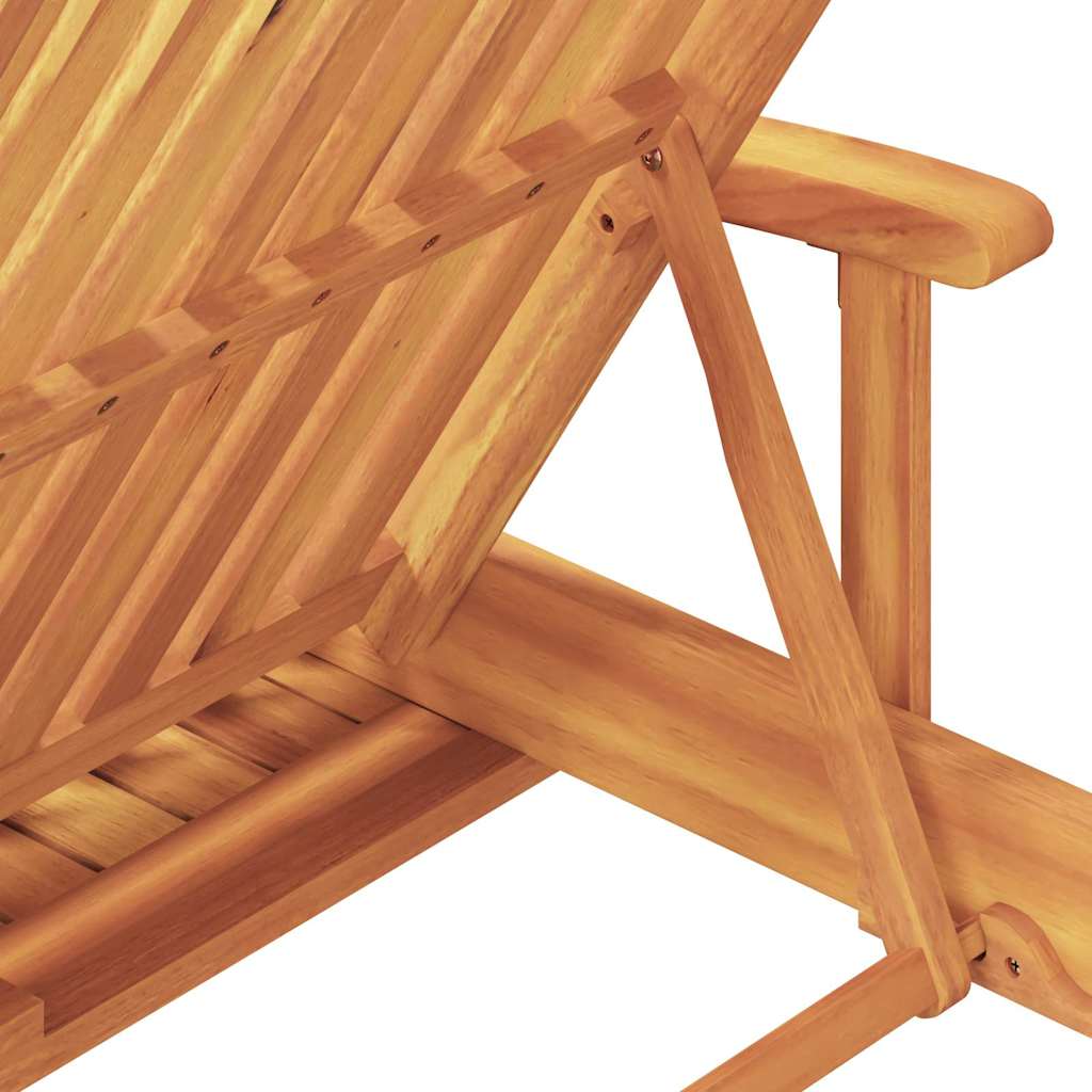 Sonnenliege mit Kissen Beige 200 x 67 x 84cm Massivholz Akazie