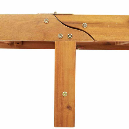 Sonnenliege mit Kissen Beige 200 x 67 x 84cm Massivholz Akazie