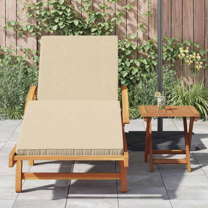 Sonnenliege mit Kissen Beige 200 x 67 x 84cm Massivholz Akazie