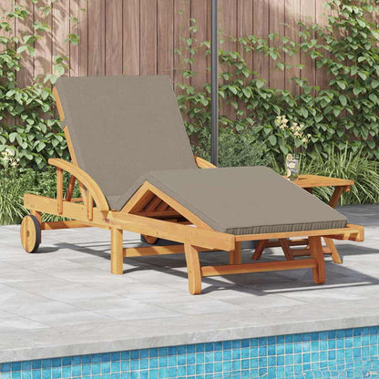 Sonnenliege mit Kissen Taupe 200 x 67 x 84cm Massivholz Akazie