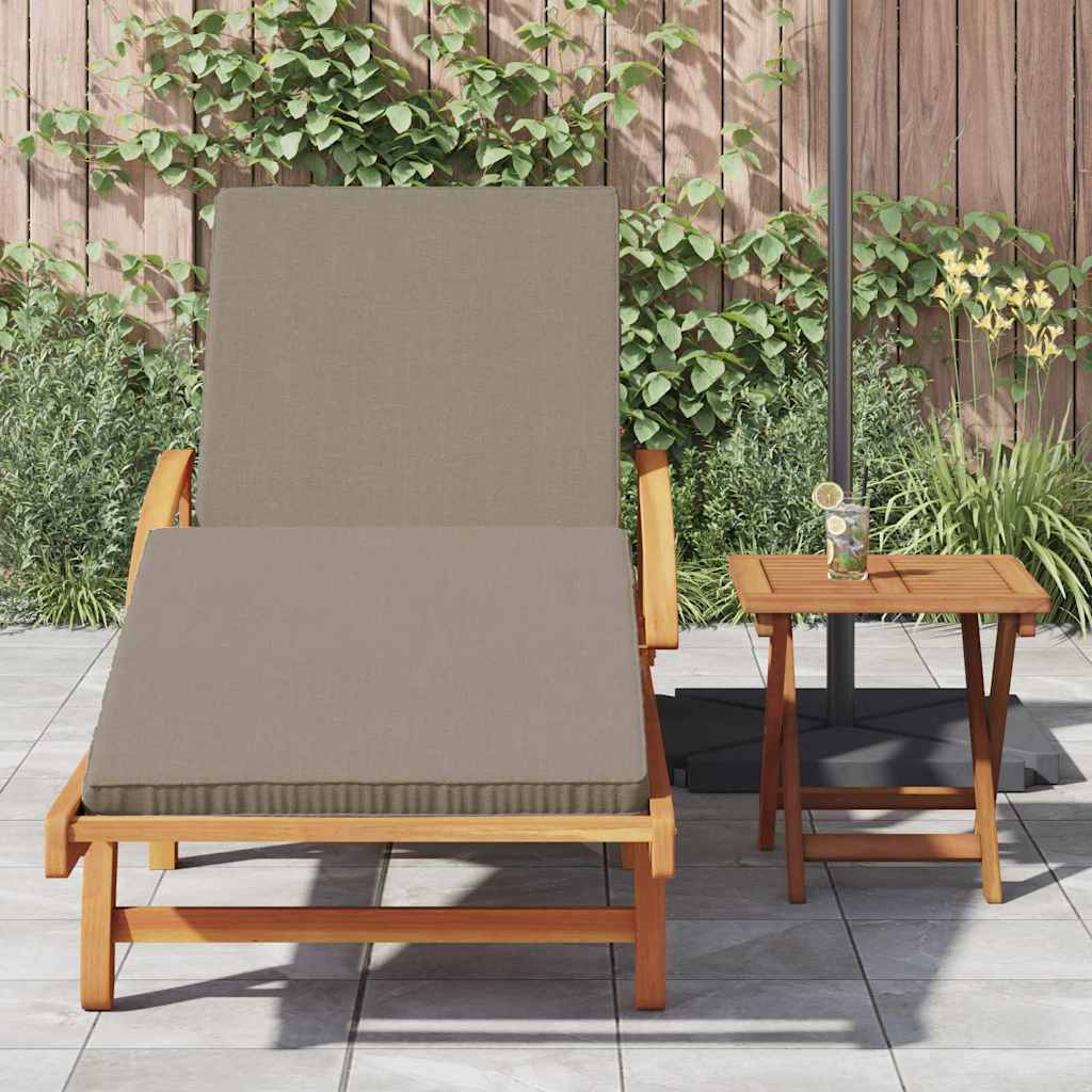 Sonnenliege mit Kissen Taupe 200 x 67 x 84cm Massivholz Akazie