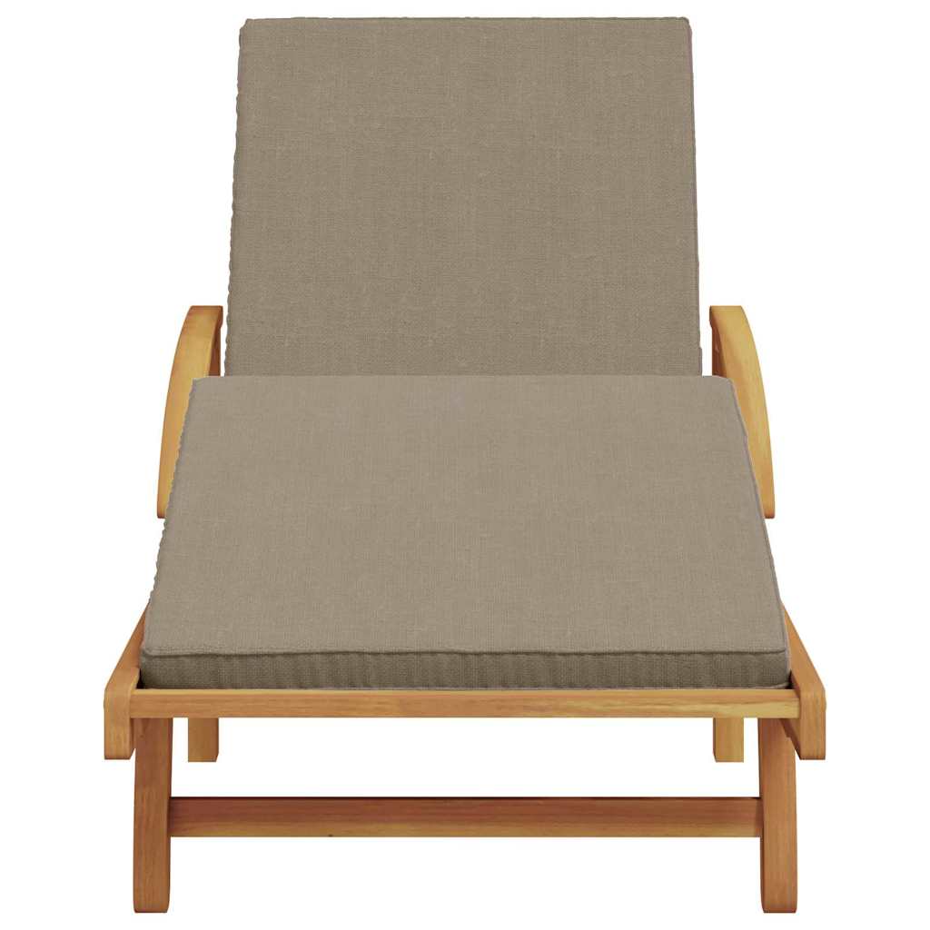 Sonnenliege mit Kissen Taupe 200 x 67 x 84cm Massivholz Akazie