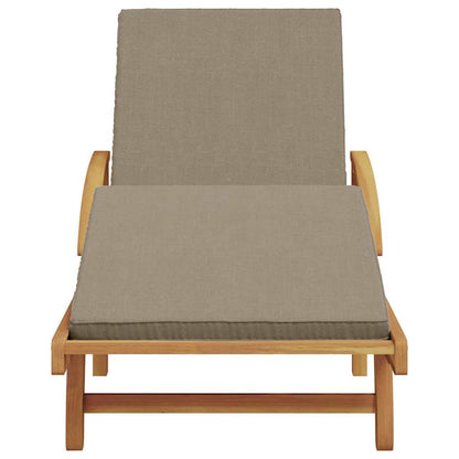 Sonnenliege mit Kissen Taupe 200 x 67 x 84cm Massivholz Akazie