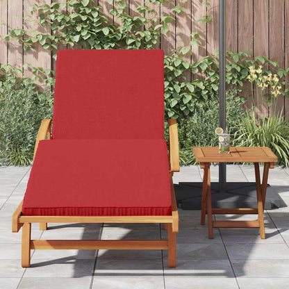 Sonnenliege mit Kissen Rot 200 x 67 x 84cm Massivholz Akazie