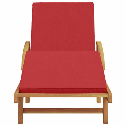 Sonnenliege mit Kissen Rot 200 x 67 x 84cm Massivholz Akazie