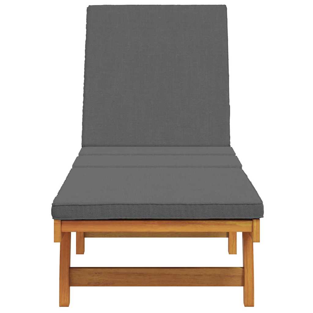 Sonnenliege mit Kissen Braun 63 x 199 x 85cm Massivholz Akazie