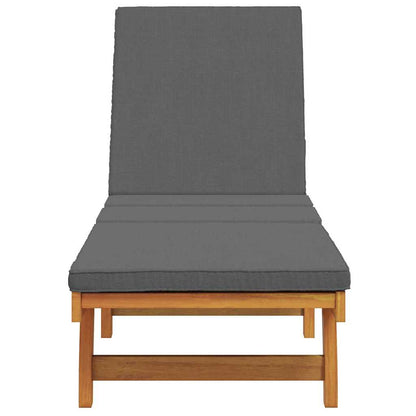 Sonnenliege mit Kissen Braun 63 x 199 x 85cm Massivholz Akazie
