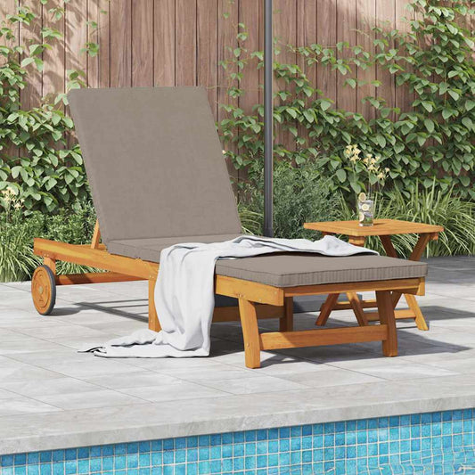 Sonnenliege mit Kissen Braun 63 x 199 x 85cm Massivholz Akazie