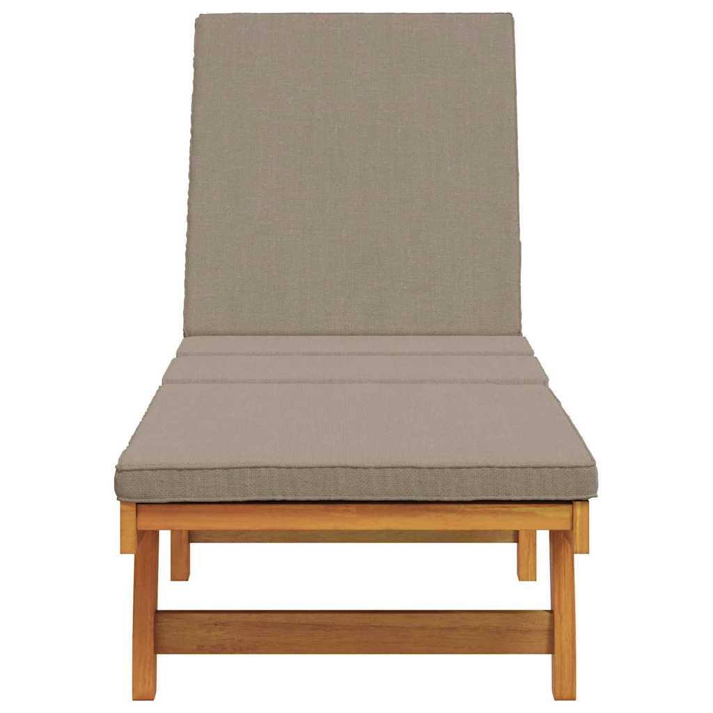 Sonnenliege mit Kissen Braun 63 x 199 x 85cm Massivholz Akazie