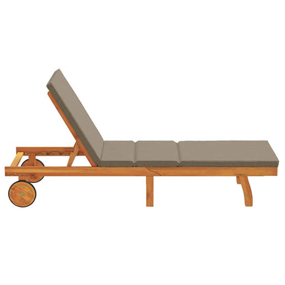 Sonnenliege mit Kissen Braun 63 x 199 x 85cm Massivholz Akazie