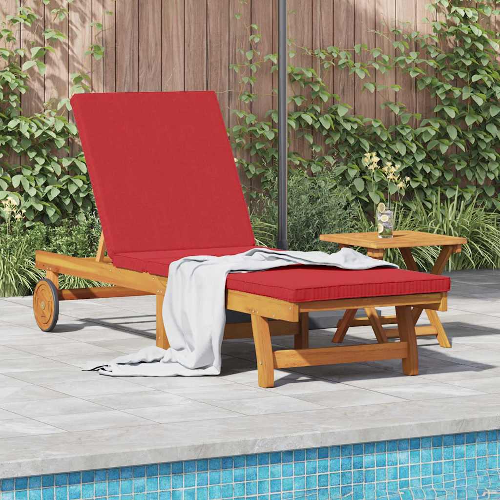 Sonnenliege mit Kissen Braun 63 x 199 x 85cm Massivholz Akazie