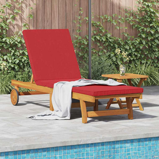 Sonnenliege mit Kissen Braun 63 x 199 x 85cm Massivholz Akazie