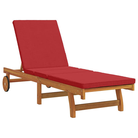 Sonnenliege mit Kissen Braun 63 x 199 x 85cm Massivholz Akazie