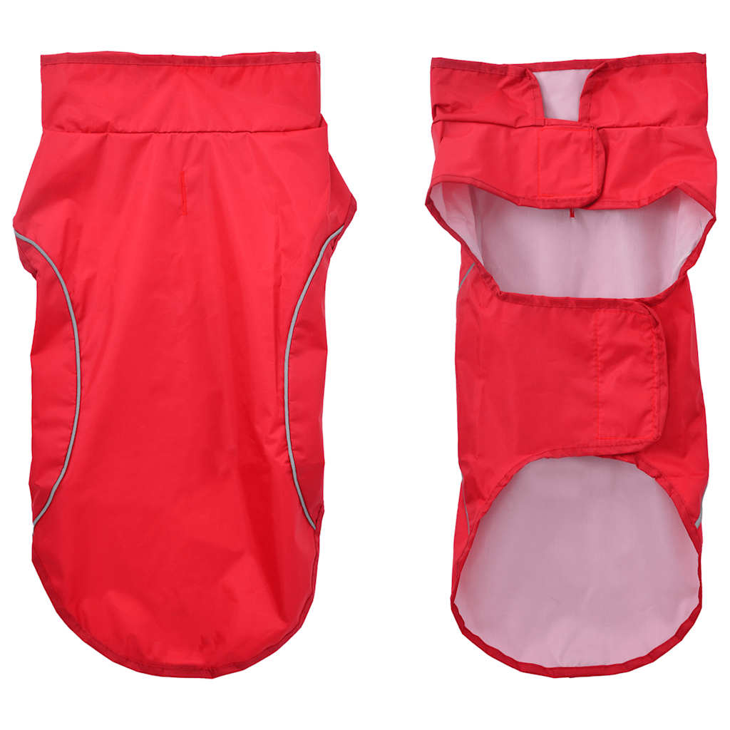 Hunde Regenmantel mit Reflexstreifen Polyester Rot XXS
