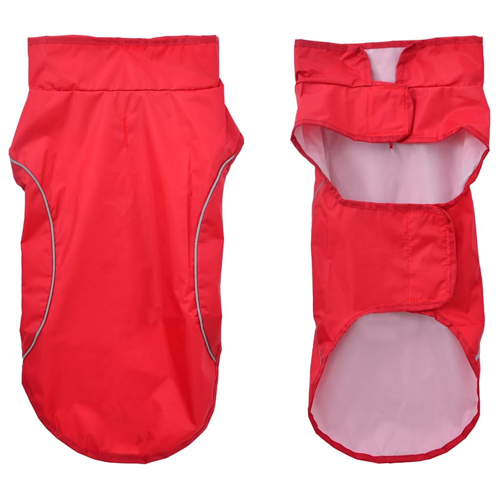 Hunde Regenmantel mit Reflexstreifen Polyester Rot S