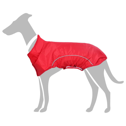 Hunde Regenmantel mit Reflexstreifen Polyester Rot S