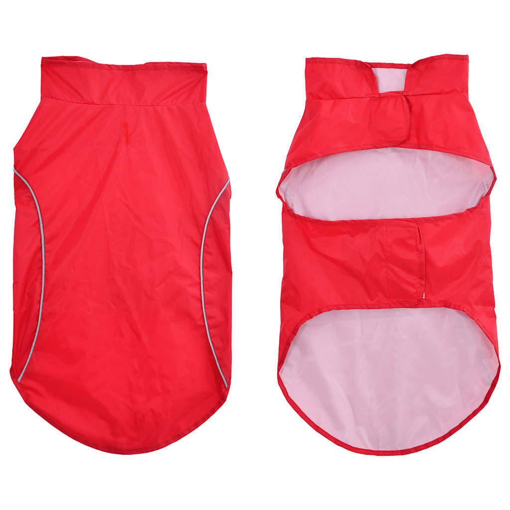 Hunde Regenmantel mit Reflexstreifen Polyester Rot L