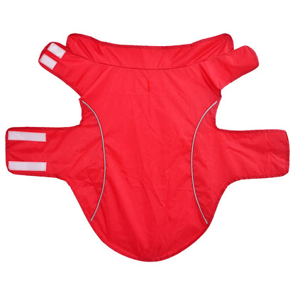 Hunde Regenmantel mit Reflexstreifen Polyester Rot L