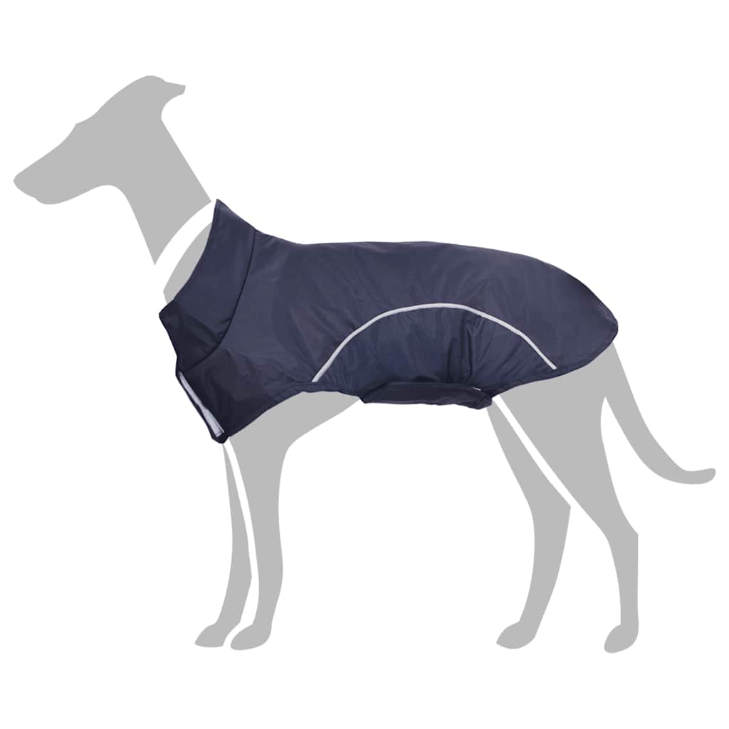 Hunde Regenmantel mit Reflexstreifen Polyester Marineblau S