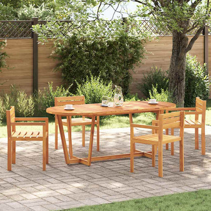 Garten-Esstisch Oval 200x90x75 cm Massivholz Akazie