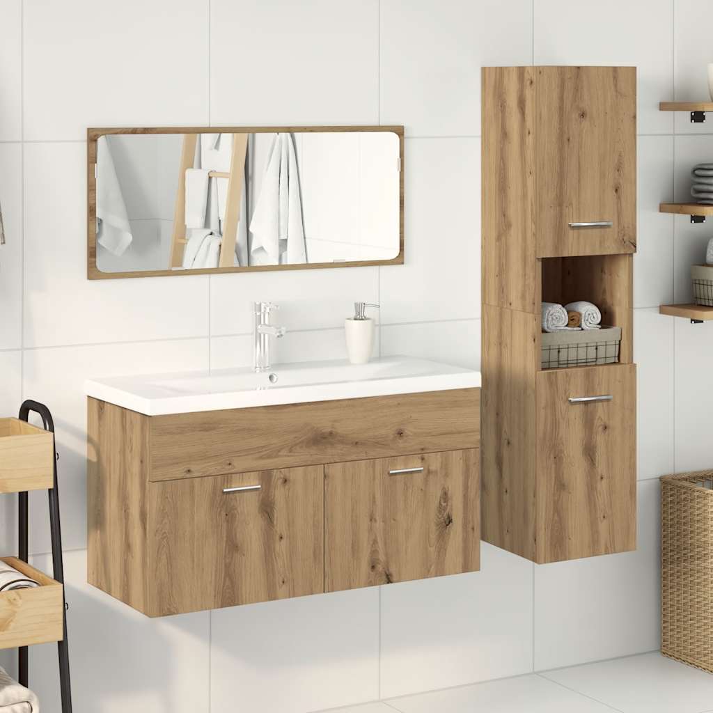 4-tlg. Badmöbel-Set Artisan-Eiche Holzwerkstoff