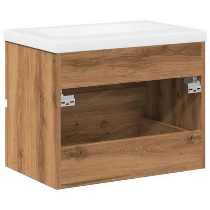 Waschbeckenunterschrank mit Einbaubecken Artisan-Eiche