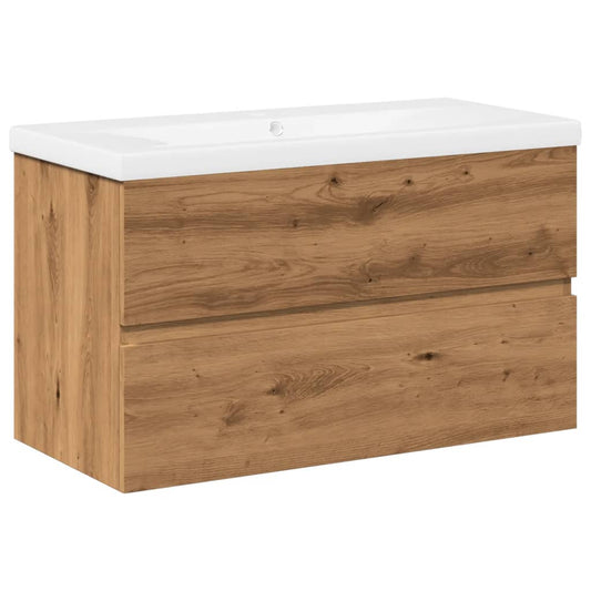 Waschbeckenunterschrank mit Einbaubecken Artisan-Eiche