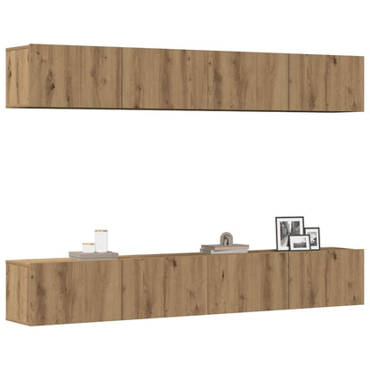 4-teiliges TV-Wandschrank-Set Artisan Oak 100x30x30 cm
