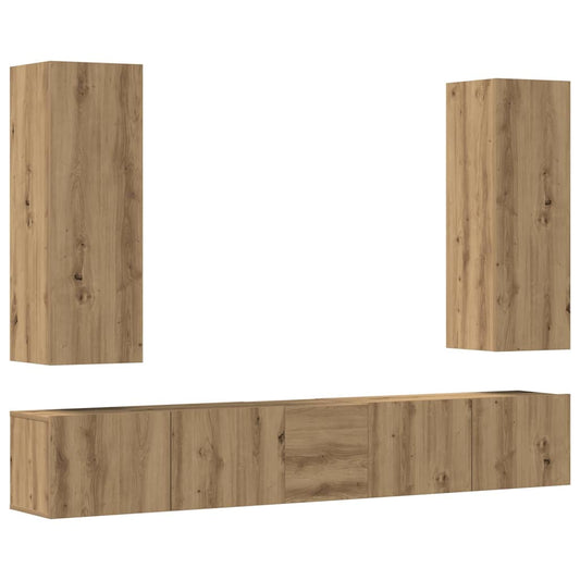 TV-Wandschränke 5 Stk. Artisan-Eiche Holzwerkstoff