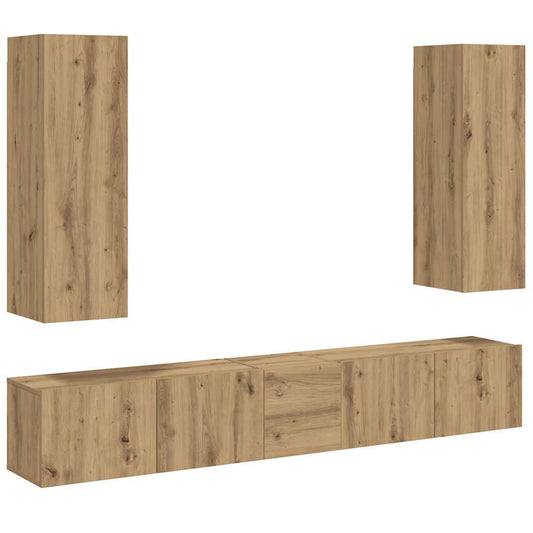 TV-Wandschränke 5 Stk. Artisan-Eiche Holzwerkstoff