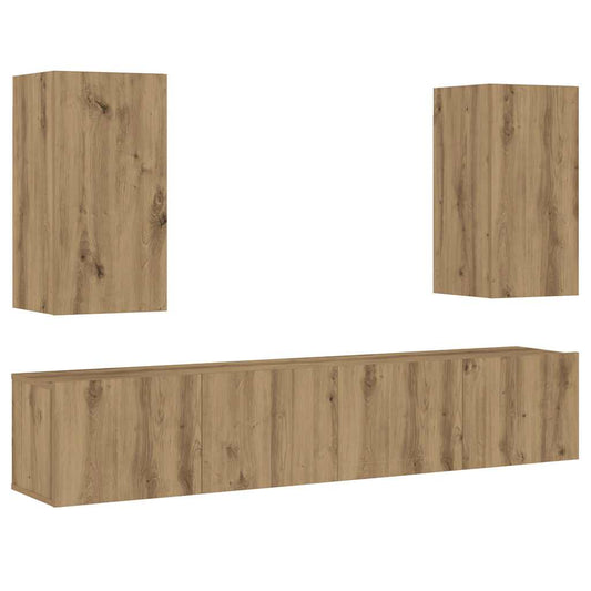 TV-Wandschränke 4 Stk. Artisan-Eiche Holzwerkstoff