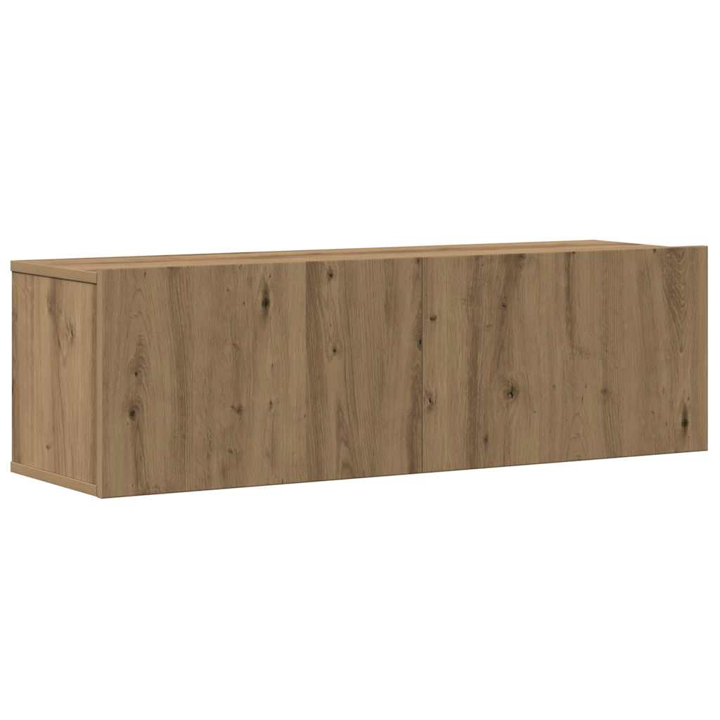4-tlg. TV-Schrank-Set Wandmontage Artisan-Eiche Holzwerkstoff