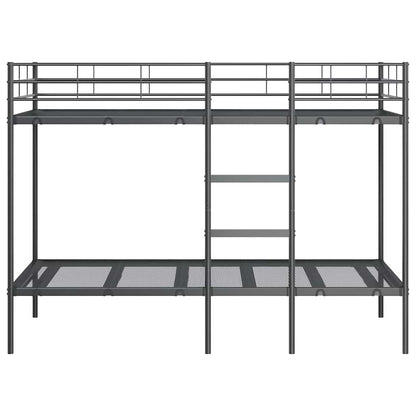Etagenbett ohne Matratze Schwarz 90x190 cm Stahl