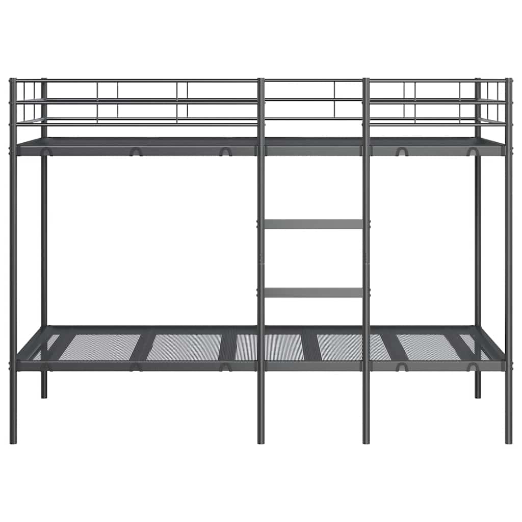 Etagenbett ohne Matratze Schwarz 90x200 cm Stahl