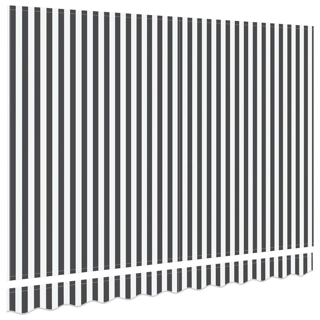 Markisen-Ersatzstoff Anthrazit und Weiß 350 x 200 cm Segeltuch