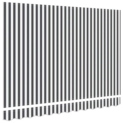 Markisen-Ersatzstoff Anthrazit und Weiß 350 x 200 cm Segeltuch